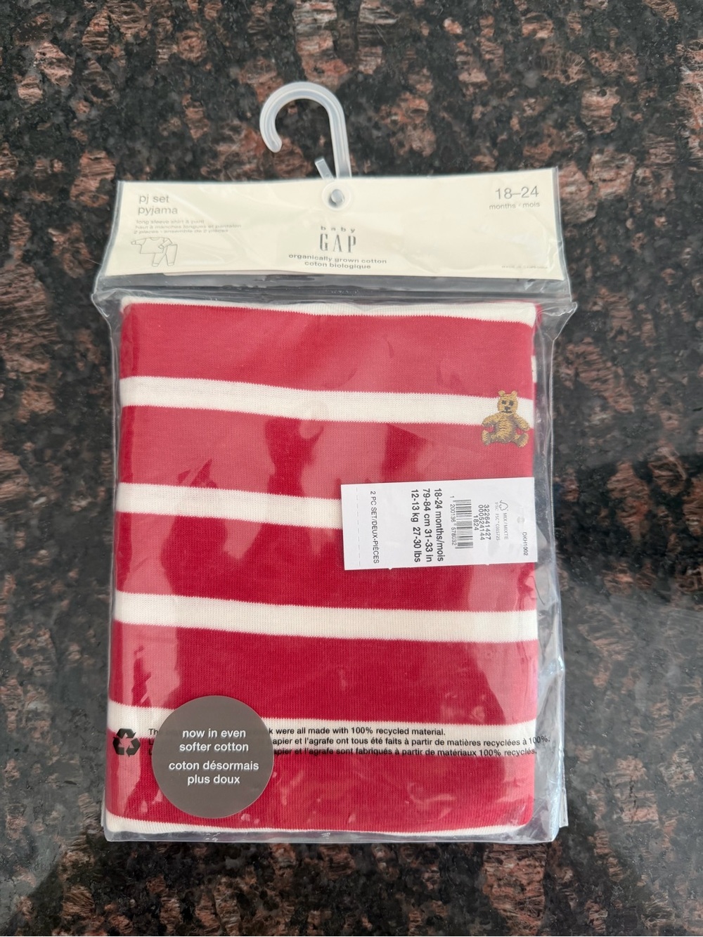 NWT babyGap striped pajamas size 18-24 months